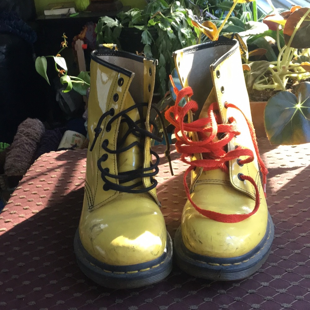 Size 9 yellow dr. Marten boots.
